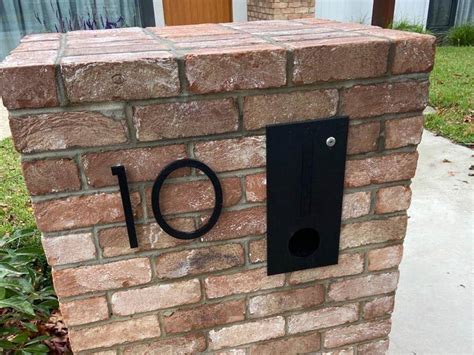 metal house numbers on brick wall|installing house numbers on masonry.